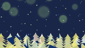 A star-patterned fir tree forest and starry sky landscape. A quiet and fantastic loop animation. - Powered by Shutterstock - Get 15% off with code: PIKWIZARD15