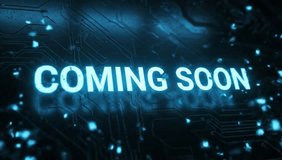 Coming Soon Glitch Text Animation with Futuristic Neon Blue Cyberpunk Effect – Modern Motion Graphic for Technology, Gaming, Streaming, Digital Events, and Online Promotion Announcements	 - Powered by Shutterstock - Get 15% off with code: PIKWIZARD15