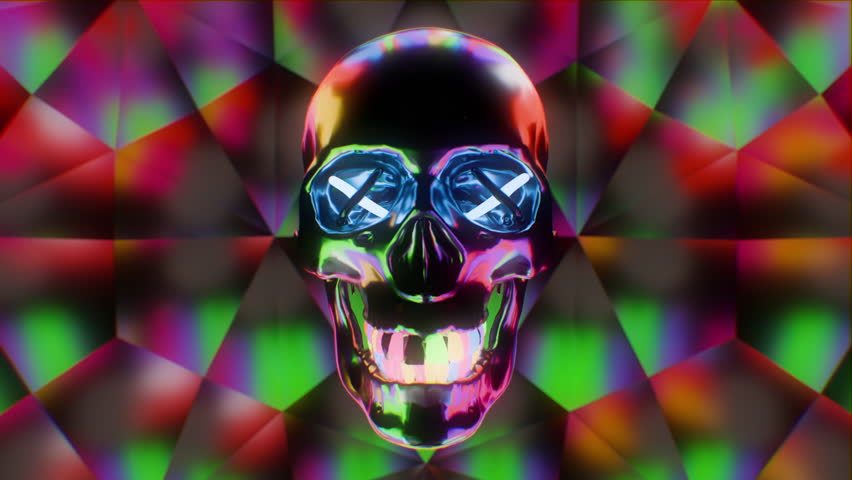 Dark Futuristic Skull Abstract Horror Background