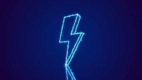 Flashing Blue Neon Lightning Bolt Thunder Symbol - Powered by Shutterstock - Get 15% off with code: PIKWIZARD15