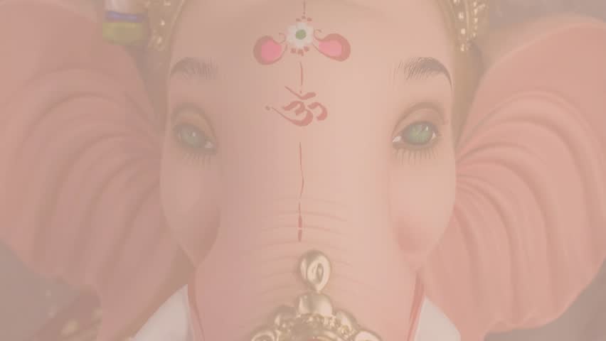 Happy Ganesh Chaturthi greeting abstract video in mp4 with typography effect and simple background .