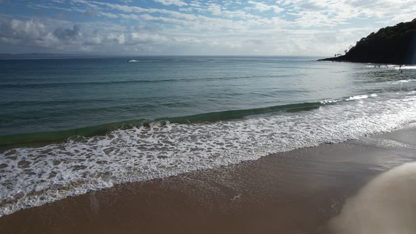 Noosa Heads Main Beach, Seascape In Queensland, Australia - Drone Shot