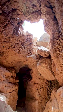 Vertical handheld video of a cave in the Palo Duro Canyon State Park in Texas. This is the second cave on the Caves Trail.