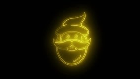 Christmas icon animation with a neon line on a yellow color. - Powered by Shutterstock - Get 15% off with code: PIKWIZARD15