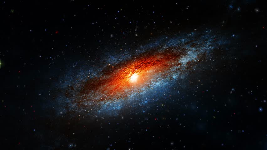 Loop glow orange blue nebula orion stars space travel cloud in deep space abstract sci fi background. 4K 3D seamless loop Sci-Fi Space flight to glow energy gas dust cloud nebula. 