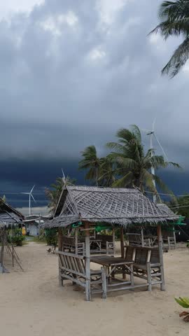 A seaside surrounded by storms