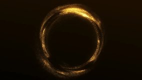 Golden vortex sphere made of glowing particles on dark background. Futuristic abstract 4K seamless loop with luminous energy flow and circular motion. - Powered by Shutterstock - Get 15% off with code: PIKWIZARD15