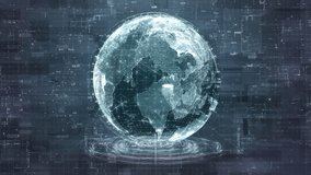 Digital Globe with Binary Code and HUD Animation - Powered by Shutterstock - Get 15% off with code: PIKWIZARD15