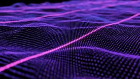 Abstract digital wave form with glowing pink lines and purple dots - Powered by Shutterstock - Get 15% off with code: PIKWIZARD15