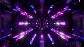 A 3d animated symmetrical, hexagonal tunnel with glowing neon lights creating a striking, futuristic pathway. - Powered by Shutterstock - Get 15% off with code: PIKWIZARD15