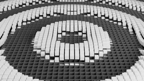 White 3d spheres rising in concentric circles above dark gray square holes create surreal abstract background with conceptual futuristic minimal design and elegant rhythm - Powered by Shutterstock - Get 15% off with code: PIKWIZARD15