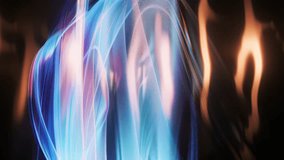 Vertical neon glitch lines with glowing blue and magenta gradients, VHS static flickers, and distorted holographic light streaks in a futuristic loop - Powered by Shutterstock - Get 15% off with code: PIKWIZARD15