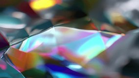 Abstract holographic shards with rainbow reflections, fractured chrome edges, VHS static flickers, and glitch-inspired distortions blending analog grit with futuristic vibes - Powered by Shutterstock - Get 15% off with code: PIKWIZARD15