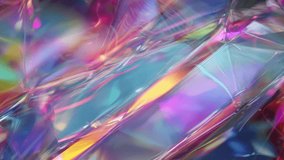 Shattered holographic glass pattern with rainbow iridescent shards, VHS static overlays, glitch tearing, and distorted reflections forming an abstract futuristic background - Powered by Shutterstock - Get 15% off with code: PIKWIZARD15