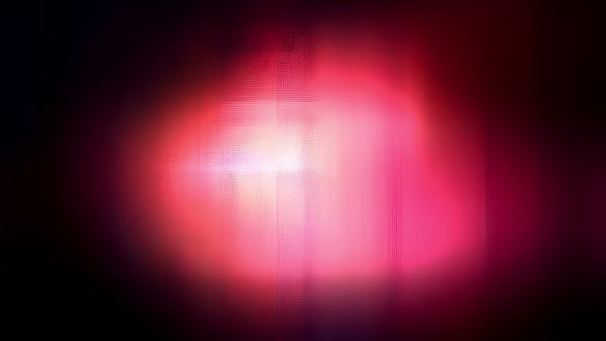 Bright neon core glow in pink and red tones, surrounded by blurred chromatic haze, VHS static distortion and abstract grunge edges creating a futuristic glitch aura