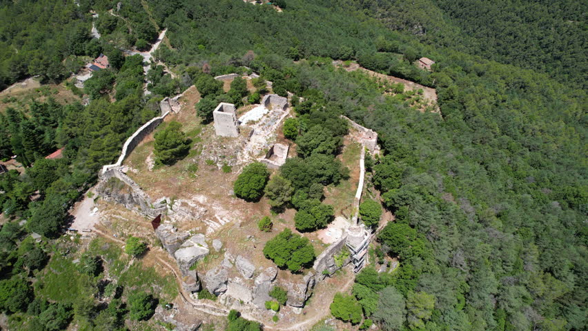 Orbital aerial shot of l