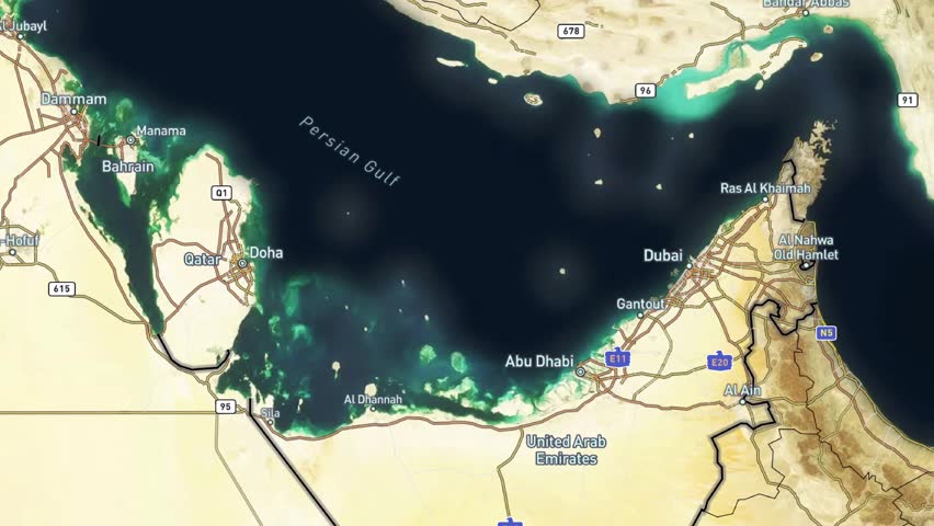 Doha to Dubai 4K animated flight route map — perfect for airline videos, Middle East tourism, and travel promotions.