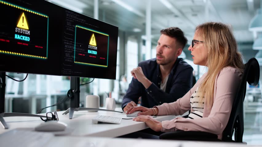 Ransomware Malware Cyber Attack On Business Computer