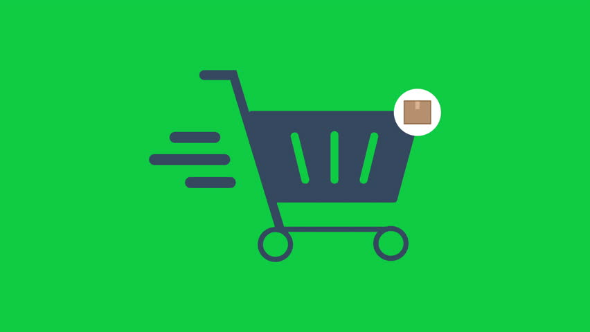 cart animation icon shopping, basket, puchase, buy