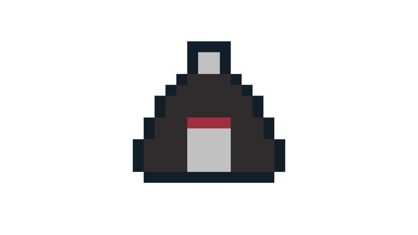 8-bit pixel art rice ball onigiri looped animation 4k 30fps