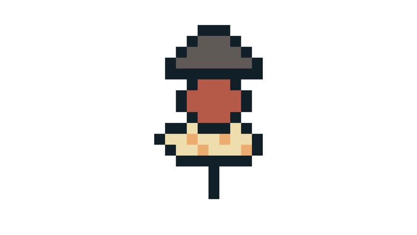 8-bit pixel art oden fishcake skewer looped animation 4k 30fps