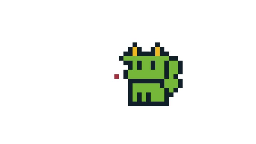 8-bit pixel art dragon attack looped animation 4k 30fps