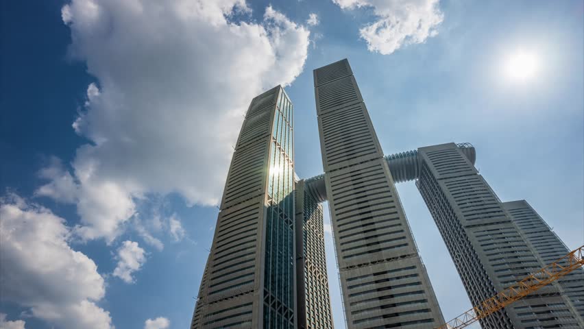 Chongqing, China - 15h September 2024 - Looking up at Chongqing Raffles city