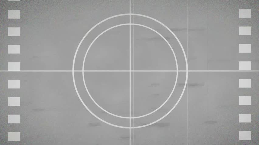 Vintage Film Countdown Leader Number Three Retro Cinema Opening Sequence with Perforations and Grain Effect for Classic Movie Openings and Title Cards