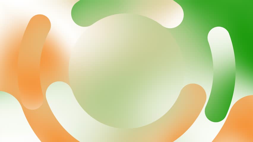 Animated India flag tricolour in different size and rotating circles. beautiful design of Indian flag tricolour. Animation for independence day in India on 15th august.
