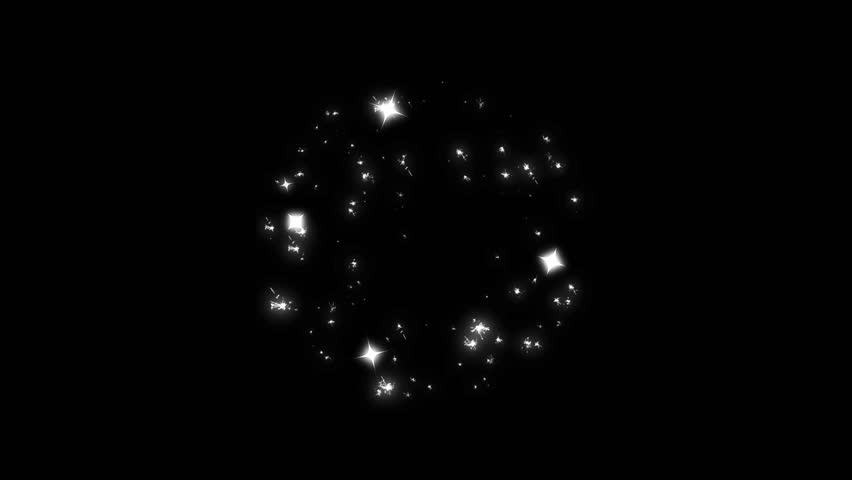 Magical white glitter particle trail on black, sparkling comet streak, glowing light streaks, star dust, bokeh sparkle, 4K transparent loop animation seamless