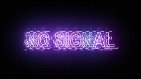 "NO SIGNAL" Neon text isolated Grid Background. Bad Connection Network Error Concept. - Powered by Shutterstock - Get 15% off with code: PIKWIZARD15