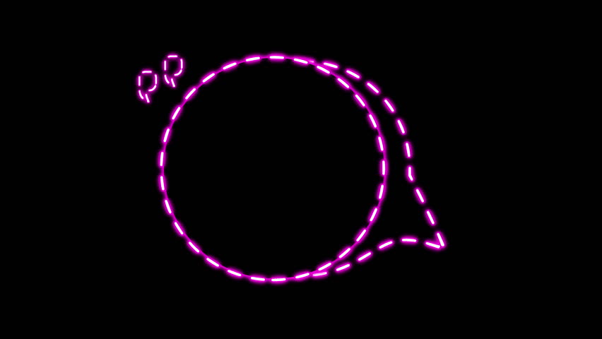 Animated Neon Quotes Bubble. A Looping 4K Background of a Speech Frame with a Dotted Laser Border for Your Message