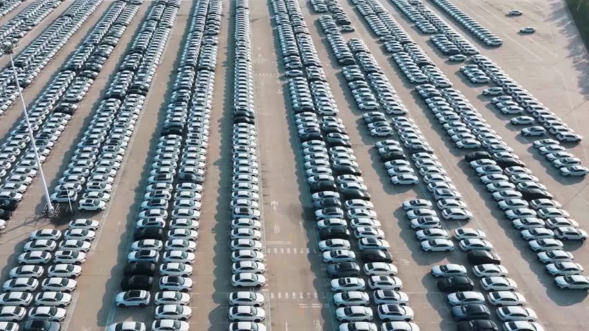 Cinematic And Majestic View Of Parking Cars
