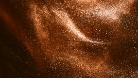 Gold particles floating background, Liquid gold, golden abstract backdrop. Golden abstract backdrop. Beautiful metallic yellow texture, Metallic paint close-up. Art Wallpaper waves surface. Slow-mo - Powered by Shutterstock - Get 15% off with code: PIKWIZARD15