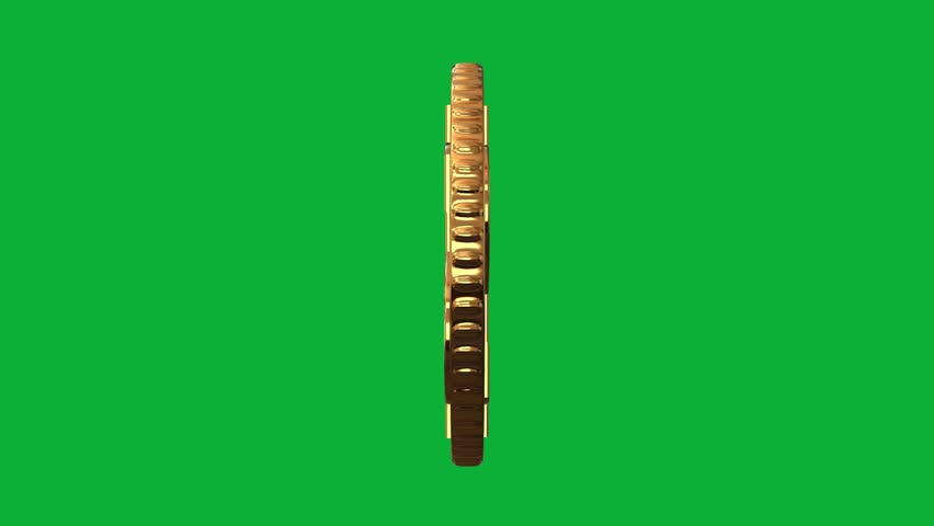 3D Golden Coin with Dollar Sign Rotating on Green Screen Background | Realistic Currency Money Animation for Finance, Banking, Investment, and Business Projects