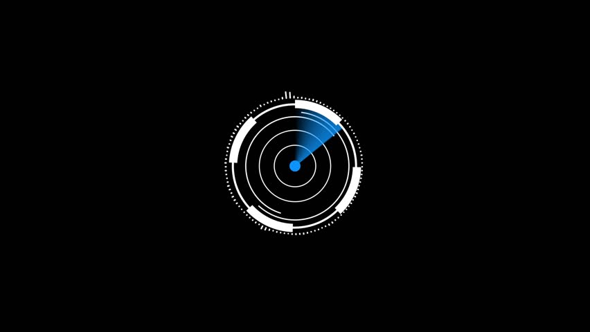 HUD circle animation video. radar signal