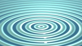 Water droplet creating expanding circular ripples spreading smoothly across turquoise surface, generating concentric waves with fluid motion and tranquil visual effect - Powered by Shutterstock - Get 15% off with code: PIKWIZARD15