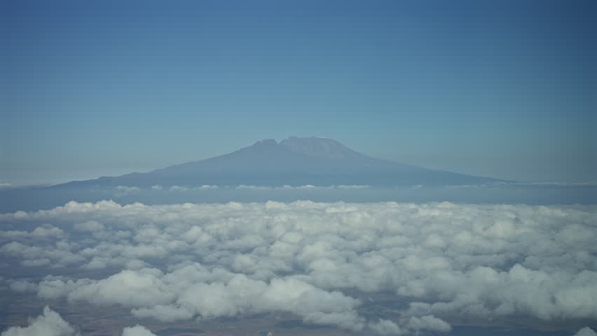 Kilimanjaro Mountain Peak Seen from Plane