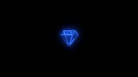 glowing neon diamond icon animation . Diamond Icon - Perfect for Modern Interfaces, 4k Video black background . - Powered by Shutterstock - Get 15% off with code: PIKWIZARD15