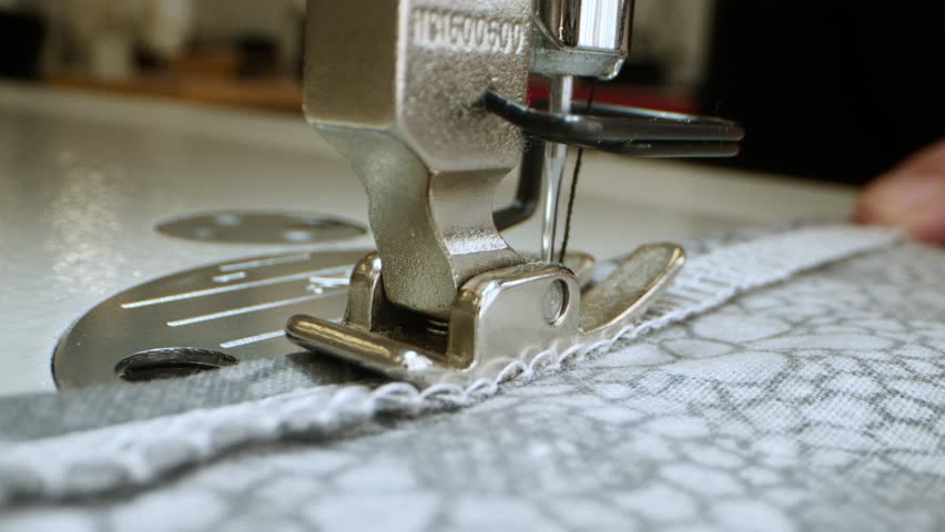 Sewing machine scribbles on fabric
