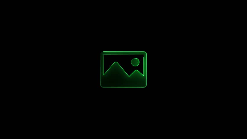 Animated neon glowing Image icon. Albums, photo , gallery, picture. Colorful Photo Gallery Animation. image album symbol concept. 4K video