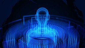 Futuristic AI Interface: Glowing 3D Digital Human in Blue Light, Virtual Reality Theme - Powered by Shutterstock - Get 15% off with code: PIKWIZARD15