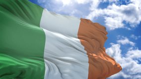 Irish flag. Close-up of the Irish flag. The Irish flag in an endless loop. - Powered by Shutterstock - Get 15% off with code: PIKWIZARD15