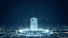 Motion graphic of Battery charge icon with animated digital effect - Powered by Shutterstock - Get 15% off with code: PIKWIZARD15
