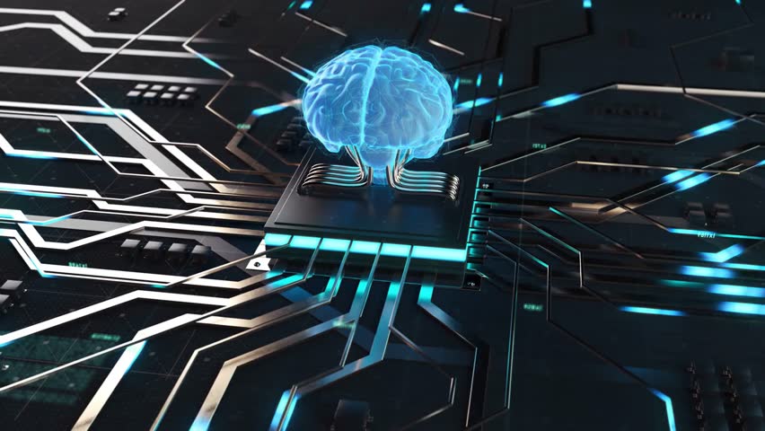 AI artificial intelligence data mining circuit board electronic deep learning Computer chip technology. Futuristic cyber innovation automation human brain. cyber innovation cyberpunk. 3D. digital - Powered by Shutterstock - Get 15% off with code: PIKWIZARD15