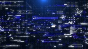 Futuristic Cyber Security Data Protection Interface with Digital Analytics Visualization in a Dynamic Technology Workspace 4K Motion Background - Powered by Shutterstock - Get 15% off with code: PIKWIZARD15