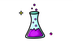 Animated Flask with bubbling purple liquid and an x. - Powered by Shutterstock - Get 15% off with code: PIKWIZARD15