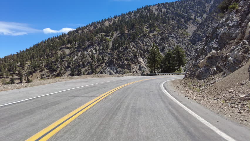 Angeles Crest Highway Summer Eastbound 5 Islip Saddle to Grassy Hollow 16 Front View Driving Plate Angeles National Forest California USA