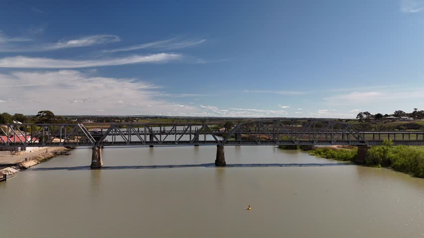 Murray Bridge City, South Australia: 4K Aerial Drone Footage of Murray River, Road Bridge, Railway Bridge, Port, Parks, Scenic River Landscape