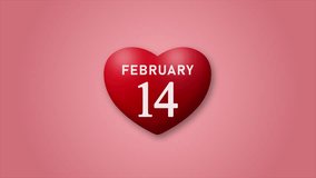 Red heart symbol with “February 14” text on a bright pink background. This romantic Valentine’s Day concept represents love, affection, and celebration.  - Powered by Shutterstock - Get 15% off with code: PIKWIZARD15